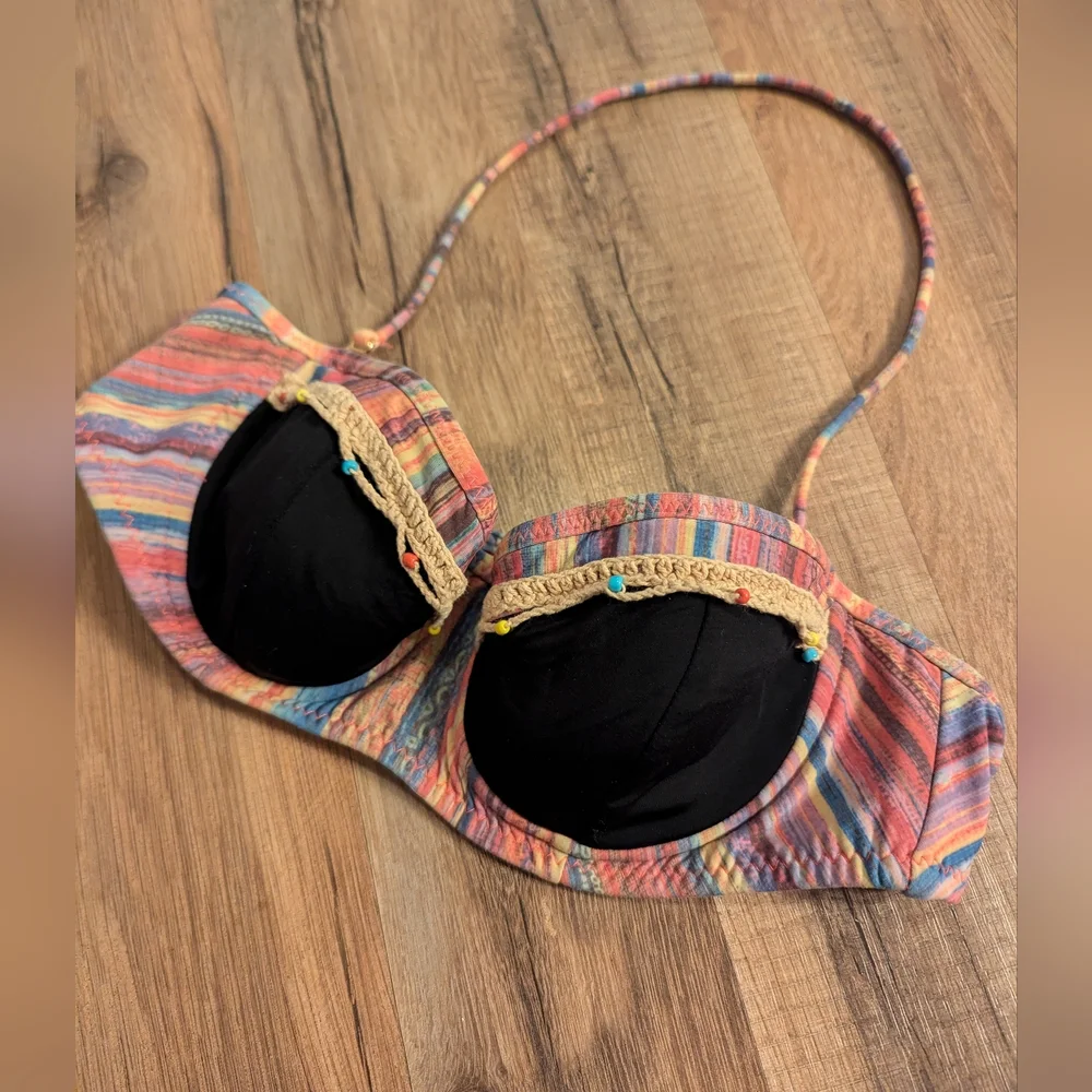 Ale By Alessandra Colorful Striped Bikini‎ Top